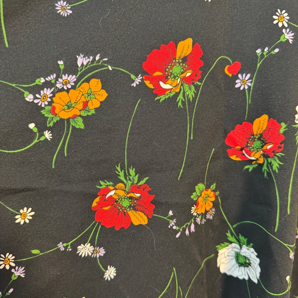 Vintage 70s French Floral Poppy V-Neck Button Plus Size Blouse Cottagecore Vest - Picture 8 of 8